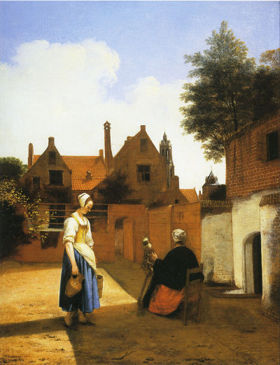 A Courtyard in Delft at Evening