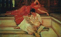 painting of ‘My Favourite Poet’ after Sir Laurence Alma-Tadema